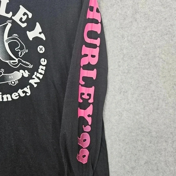 Hurley Long Sleeve Graphic Tee Youth Boys Black Size Lg - Picture 3 of 5